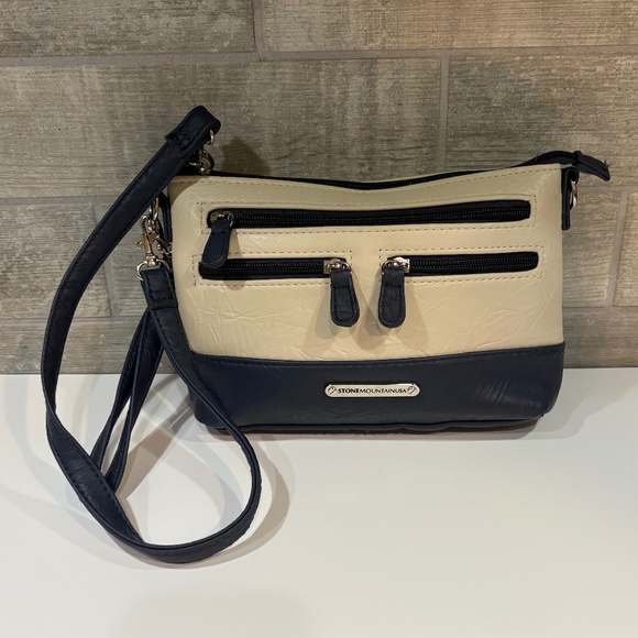 Stone Mountain Off White‎ & Navy Blue Shoulder Bag - Picture 6 of 8